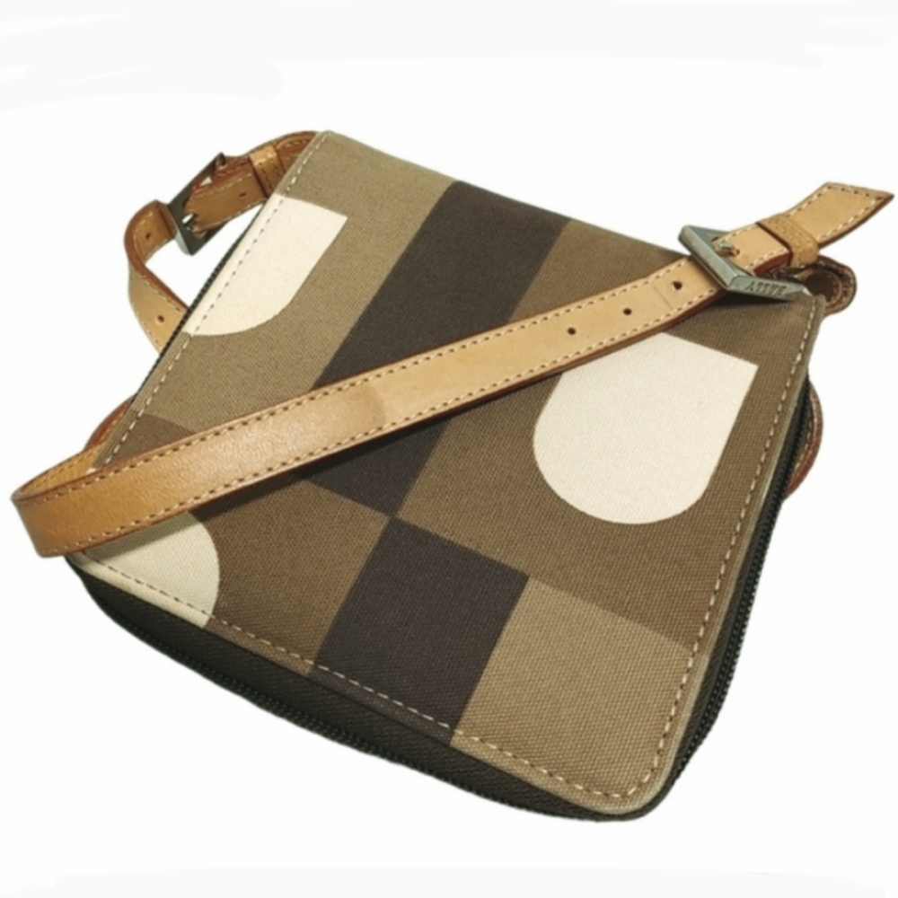 BALLY Beppina 11519 Canvas Logo Monogram Zip Around Wallet Crossbody Handbag - Picture 6 of 16